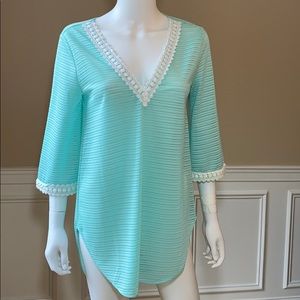 Francesca’s top tunic coverup with lace detail